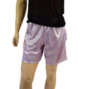 Mens Basketball Shorts with Pockets in Lilac Holographic-1