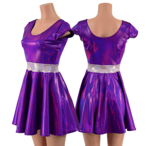 Grape Holographic Daphne Dress - Coquetry Clothing
