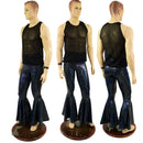 Mens Black Kaleidoscope Bell Bottom Flares-1