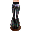 Oil Slick High Waist Bell Bottom Flares with Smooth Black Spandex Waistband-4