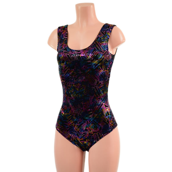 Cyberspace Tank Style Romper with Siren Cut Leg