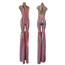 Red and White Striped Stilting Costume-7