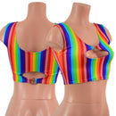 Rainbow Stripe High Or Low Reversible Cutout Oring Mini Crop-9