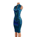 Ocean Sparkle Wiggle Dress with Front AND Back Zipper - Coquetry Clothing