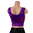 Grape Holographic Laceup Crop Tank-3