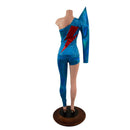 Lightning Bolt Asymmetrical Sharp Shoulder 2PC Set (Mock Catsuit-4