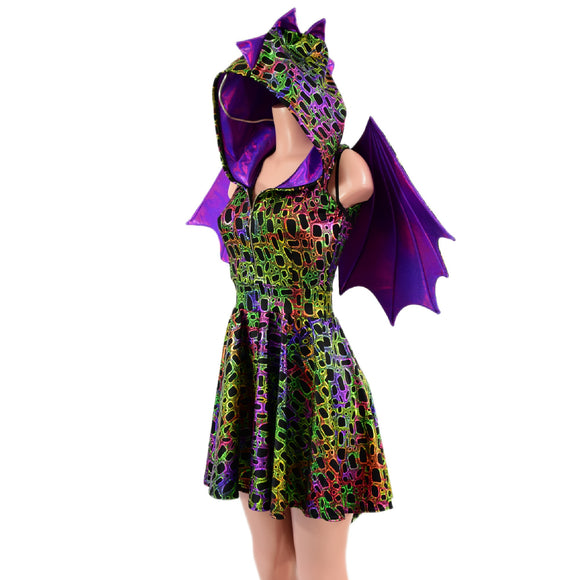 Poisonous Dragon Hoodie Skater Dress and Wings Set