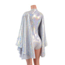 Plunging V Neck White Kaleidoscope Romper with Boy Cut Leg-3