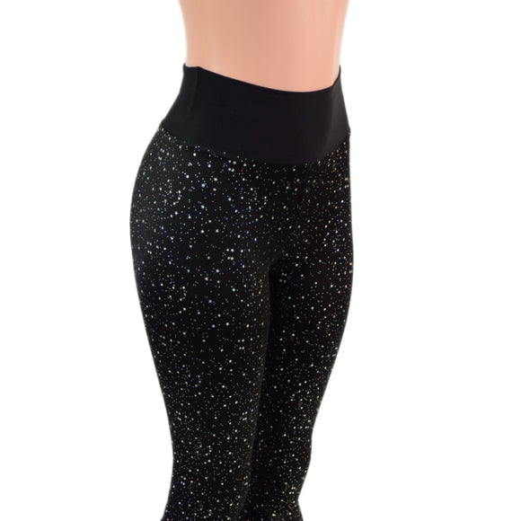 Star Noir High Waist Bell Bottom Flares with Smooth Black Spandex Waistband