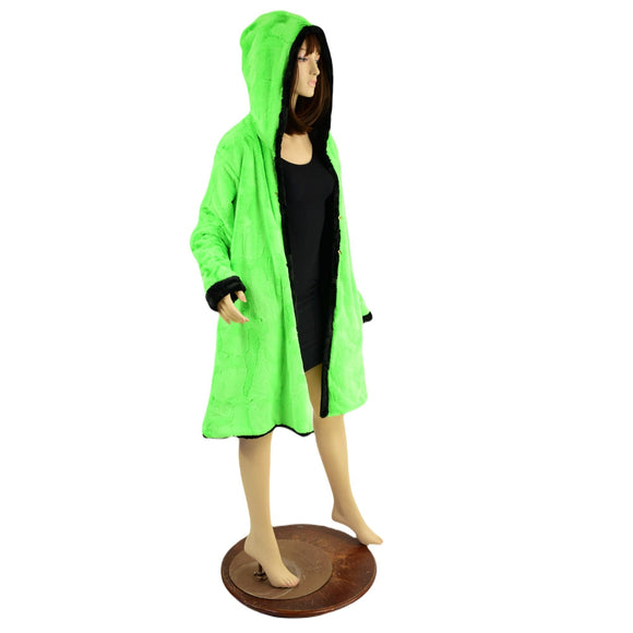 Double Minky Reversible A Line Coat - Coquetry Clothing
