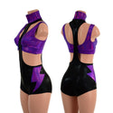 2PC UFO Suit with Starlette Bralette Top and  Bolt Applique Set - 1