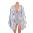Plunging V Neck White Kaleidoscope Romper with Boy Cut Leg-2
