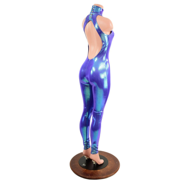Backless Moonstone Catsuit with Snap Back Turtleneck - 4
