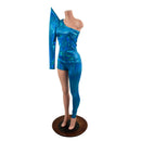 Lightning Bolt Asymmetrical Sharp Shoulder 2PC Set (Mock Catsuit-3