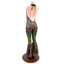 Poisonous Print Laceup Josie Halter Catsuit with Bell Bottoms-5