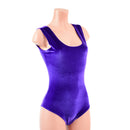 Purple Velvet Tank Style Romper with Siren Cut Leg-2