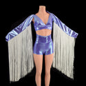 Ready to Ship 3pc Fringe and Flowers Set in Lavender Ice Small - 4