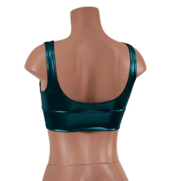Large Ready to Ship Starlette Bralette in Teal Metallic