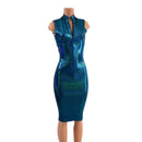 Ocean Sparkle Wiggle Dress with Front AND Back Zipper - Coquetry Clothing