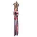 Red and White Striped Stilting Costume-5
