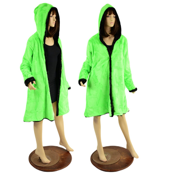 Double Minky Reversible A Line Coat - 4