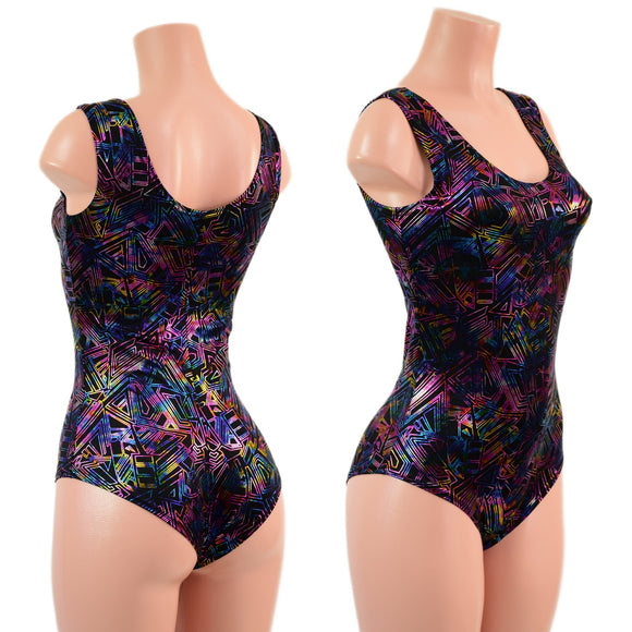Cyberspace Tank Style Romper with Siren Cut Leg
