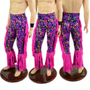 Rainbow Leopard Mens Bootcut Macho Pants with Gladiator Fringe-7