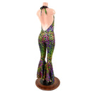 Poisonous Print Laceup Josie Halter Catsuit with Bell Bottoms-4