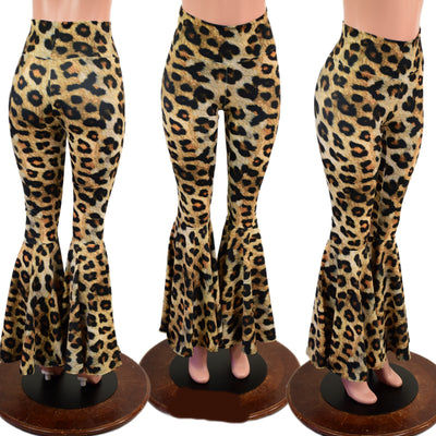 Leopard Print High Waist Bell Bottom Flares