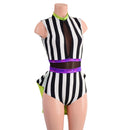 MINI Tux back Romper with Inset Keyhole and Mesh Waistband Details - Coquetry Clothing