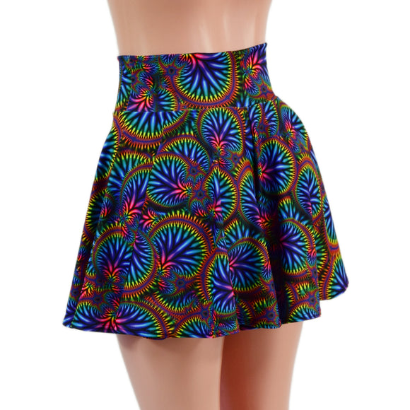 Radioactive Print Circle Cut Mini Skirt