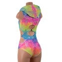Spectrum Holographic Hooded O-Ring Romper with Siren Cut Leg - 5