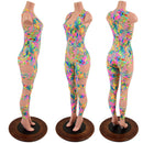 Neon Flux Scoop Neck Catsuit with Quad Cutouts-1