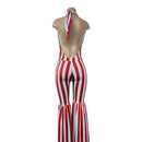 Red and White Striped Stilting Costume-4