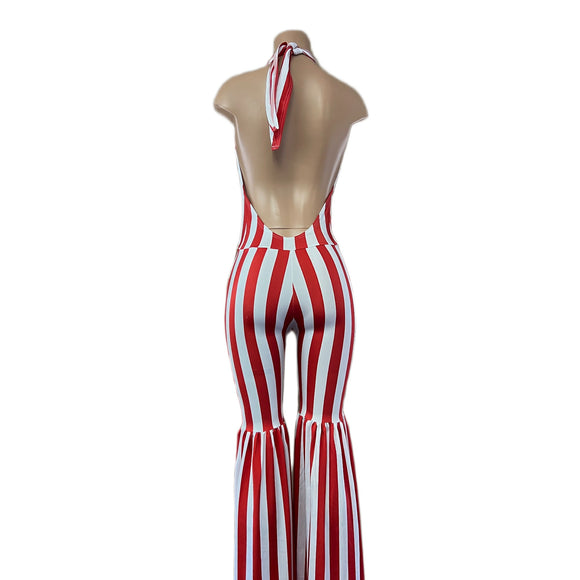 Red and White Striped Stilting Costume