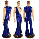 Mens Hooded "Flava Rava" Catsuit in Blue Sparkly Jewel - 1