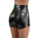 Oil Slick High Waist Shorts - 5