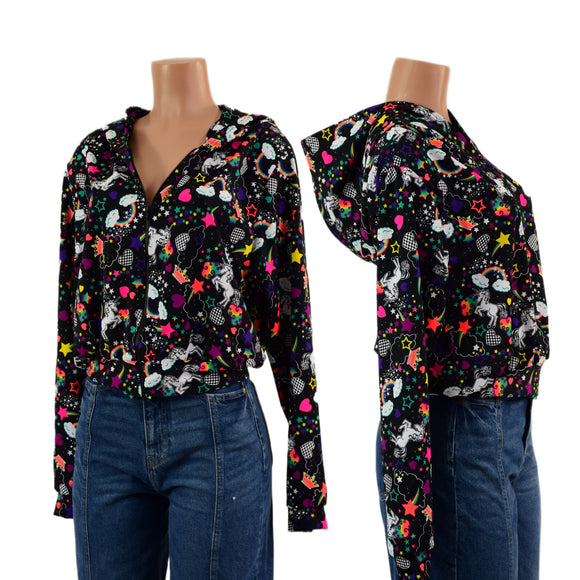 Hooded Kimberly Jacket in Unicorns and Rainbows