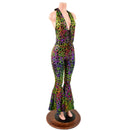 Poisonous Print Laceup Josie Halter Catsuit with Bell Bottoms-3