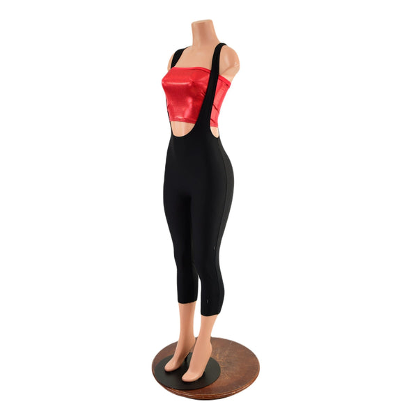 Capri Suspender Leggings in Black Zen - Coquetry Clothing