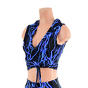Front Lace Up High Waist Solar Flares and Wrap & Tie Hooded Crop - 4
