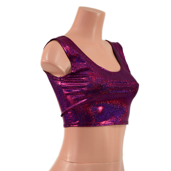 Fuchsia Sparkly Jewel MINI Crop Tank