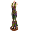 Poisonous Print Laceup Josie Halter Catsuit with Bell Bottoms-2
