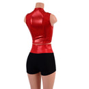 Red Sparkly Jewel and Black Zen 2pc Shorts and Crop Set-5