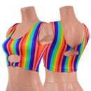 Rainbow Stripe High Or Low Reversible Cutout Oring Mini Crop-1