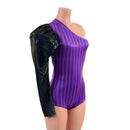 One Shoulder Romper with Victoria Sleeve and Siren Cut Leg-3