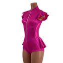 Zipper Front Ruffle Rump Romper - 3