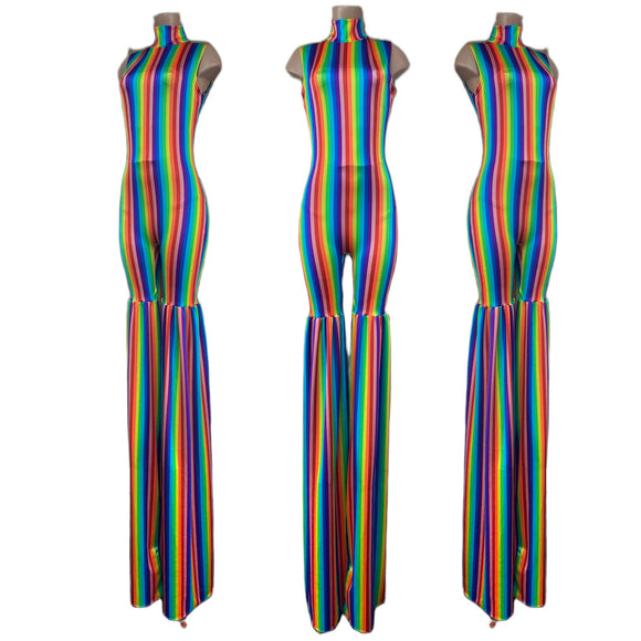 Rainbow Stripe Stilting Costume
