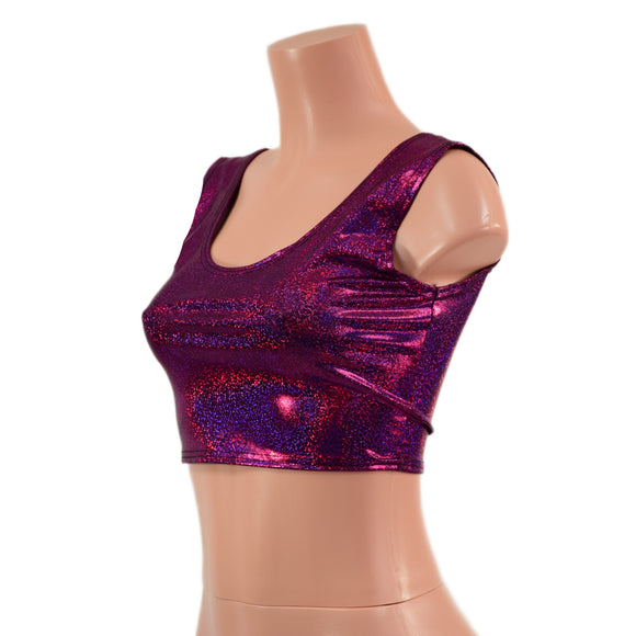 Fuchsia Sparkly Jewel MINI Crop Tank