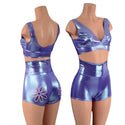 Ready to Ship 3pc Fringe and Flowers Set in Lavender Ice Small - 6
